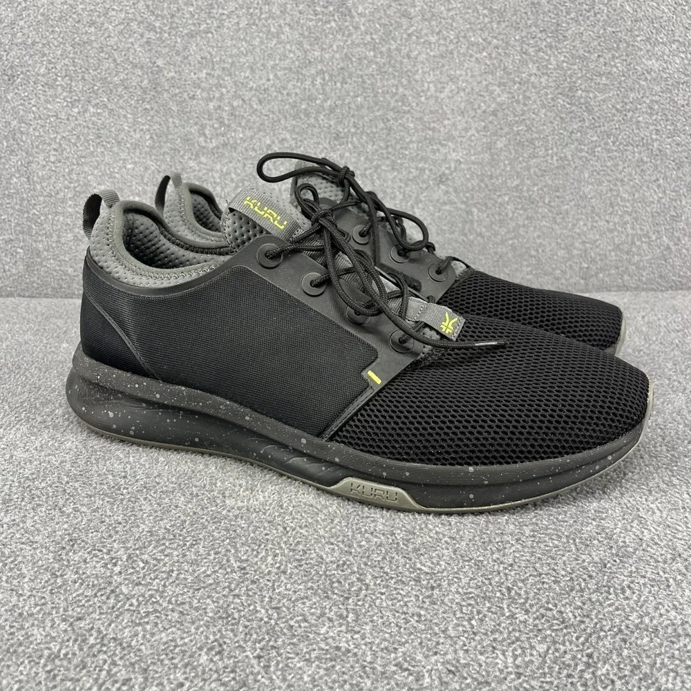 Kuru‎ Atom Mens Size 14 M Black Gray Athletic Running Walking Shoes Sneakers